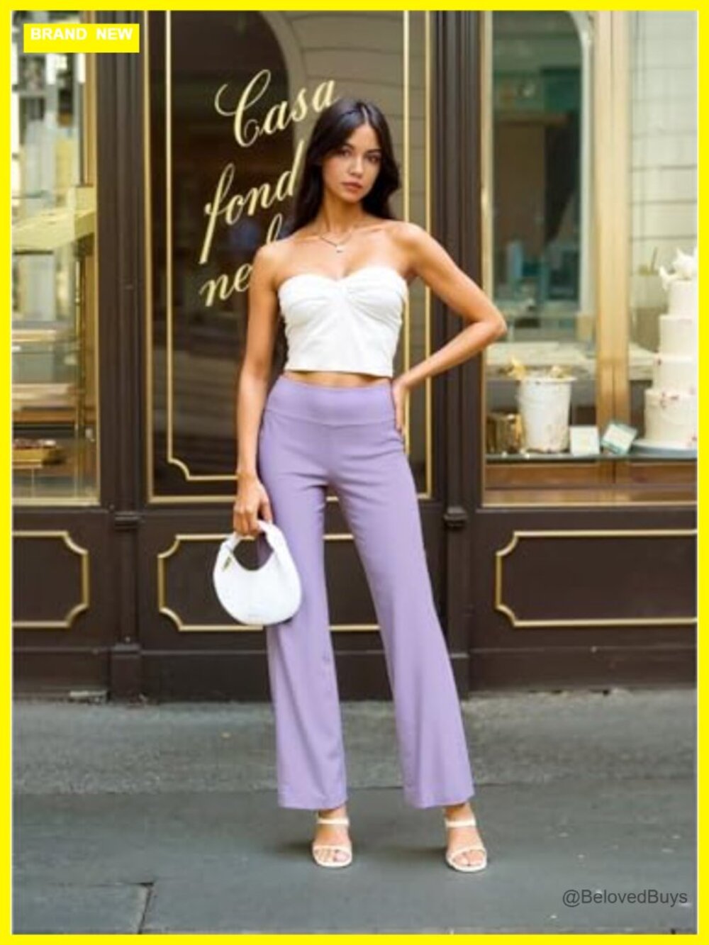 Women's Pull-On Wide Leg Pants in Ponte Fabric - Picture 2 of 4
